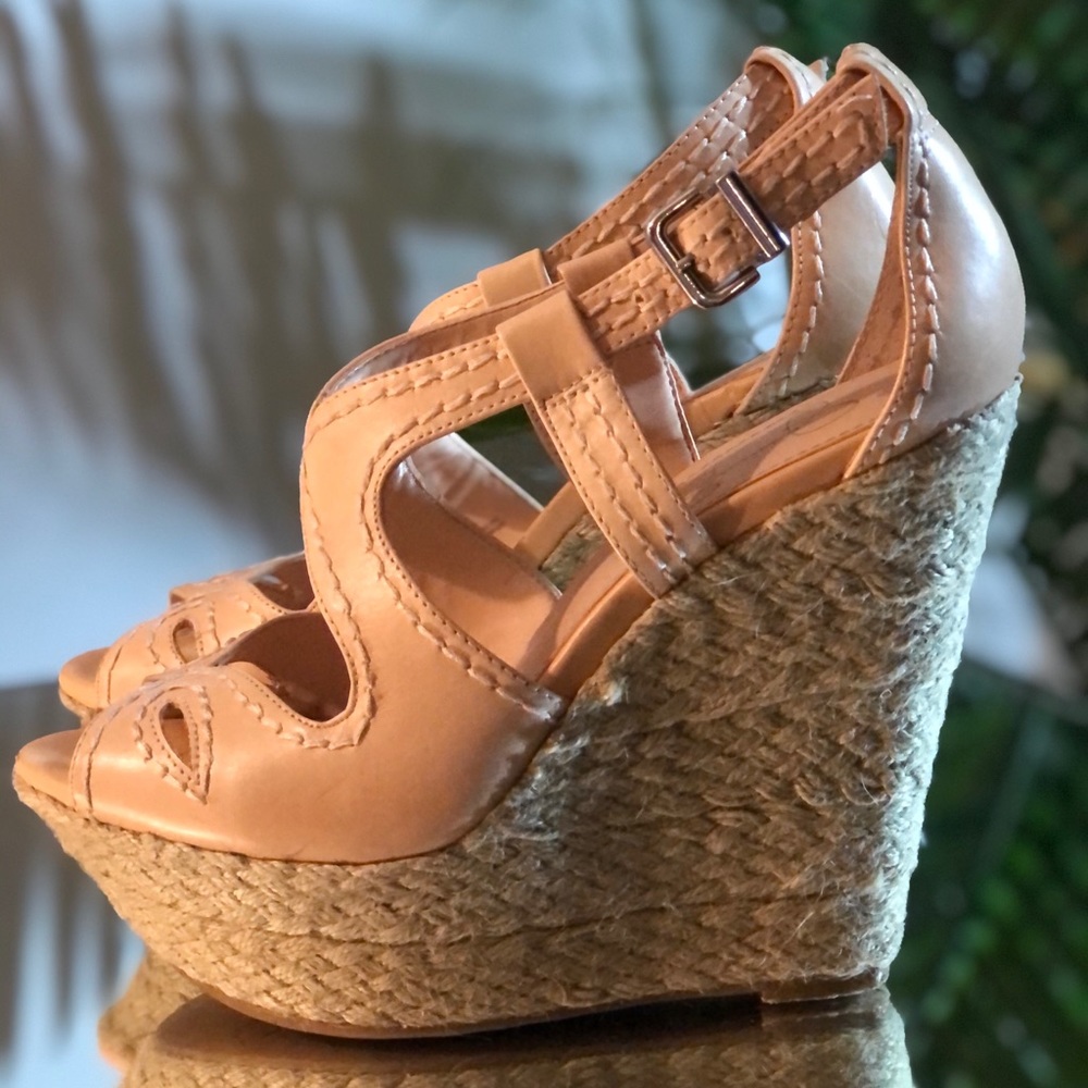 Platform Wedge Sandals - Blush Nude